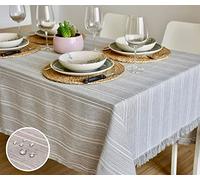 Jarapa Home Stain-Resistant Tablecloth, Rectangular Table, Repels Liquids and Stains, Soft Cotton Resin Fabric, Made in Spanish (150 x 150 cm, Grey)