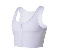 JARAZIN Zipper Chest Binder for Women Transgender FTM Binder Bra Chest Breast Binder Trans, White, XL
