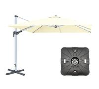 Jarder 9m² Large Square Parasol With Parasol Base | Aluminium | Garden, Patio, Event, Wedding