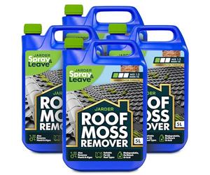 Jarder Moss Remover for Roofs 4 x 5L - Super Mix Strength Formula - Safe for Use on all Roof Types - Removes Algae and Mould - Covers 480m2