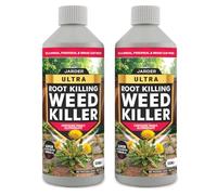 Jarder Ultra Root Killing Glyphosate Weed Killer 1L - 2 x 500ml - 360g/l Glyphosate Total Weed Killer - Destroys Weeds at the Root - Ultra Powerful Formula - Covers 1600m2