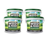 Jarder Weed and Feed Lawn Treatment 12kg - 4 x 3kg - Kills Weeds and Moss in Lawns - Boosts Grass Growth and Colour - Nutrient Rich Lawn Feed Granules - Covers 360m2