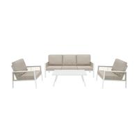 Jardi Aluminium 4 Piece Sofa Set - White, White