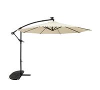 Monstershop LED Cantilever Parasol 3m With Half Fan Base - Cream Monstershop Cream