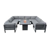 Jardí Modular Garden Furniture Set With Fire Pit - Anthracite Grey