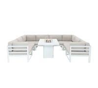 Jardi Modular Garden Furniture Set With Fire Pit - White