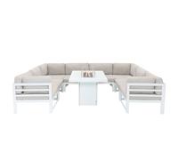 Jardí Modular Garden Furniture Set With Fire Pit - White