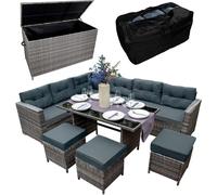 Jardi Rattan Corner Set & Cushion Storage Box -