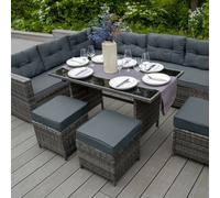 Jardi Rattan Corner Set & Cushion Storage Box -