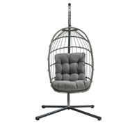 Jardi Rattan Hanging Egg Chair - Grey