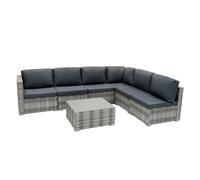MonsterShop Rattan Modular 7 Piece Furniture Set - Grey