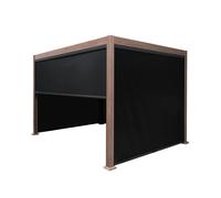 Jardi Wood Effect Aluminium Pergola With Blinds - 3m x 3m