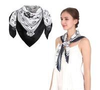 JARDIN DES FONTAINES Silk Fashion Scarf for women Original Designed Neck Scarves For Women, Anchor, Standard