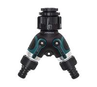 Jardinax Versatile Garden Tap Splitter, Fits Multiple Tap Sizes - Double Male Hose Connector, Adjustable Water Flow, Easy-Install, Durable & Leak-Proof, Compatible with Hozelock Attachments