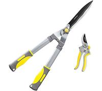 Jardineer 2pcs Garden Shears, Hedge Shears for Trimming Shrubs and Pruning Shears for Cutting Branches, Heavy Duty Garden Tools