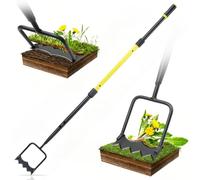 Jardineer Garden Hoe with Long Handle, Stand Up Weeding Tool for Yard Lawn Raised Vegetable Beds | 59" Serrated Dutch Hoe with Sharp Blade, Push Pull Weeding Hoe with Back Hook