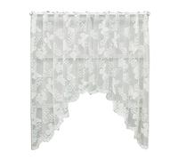 Valance Curtains,Sheer Valance Curtain,Window curtains,Jardiniere Net Curtain Panel with Scalloped Edge Farmhouse White Lace Kitchen Cafe Short Curtain Decorative Valance for Small Window Treatment (