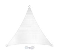 Jardinion Shade sail 3.6 x 3.6 x 3.6m (11'10' x 11'10' x 11'10') White Triangle - Patio Sun Shade, HDPE 180g/m², UV Protection, for Garden Balcony Camping