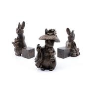 Jardinopia Beatrix Potter Bronze Benjamin Bunny Plant Pot Feet - Set Of 3 - L6 X W7 X H11 Cm