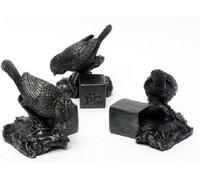 Jardinopia Blue Tit On Log Plant Pot Feet - Set Of 3 - L7 X W6.5 X H8 Cm