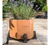 Jardinopia Bronze Owl Pot Feet Trio By Potty Feet - 3-Pack Poly Resin Pot Riser Set