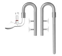 JARDLI Stainless Steel Lily Pipe Set - Hybrid Steel & Detachable Glass Outflow with Skimmer, 360° Multi-Level Inflow - Fish & Shrimp Safe, Easy to Clean (17mm for 5/8'' i.d. (16/22 mm) tubing)