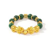 Jardme Feng Shui Bracelet- 12mm Natural Gemstone Good Luck Bracelet Necklace Set，Christmas Birthday Gifts for Women Men, Money Wealth Success Bracelet Pi Xiu Bracelet