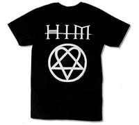 jargon Him H.I.M White Heartagram Mens Black T Shirt Razorblade Romance Black XXL
