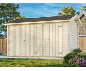 Jari M (4.1x2.6m | 8.9m2 | 28mm) Traditional Two Room Garden Log Shed