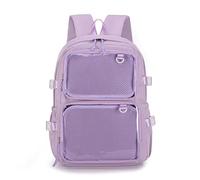 JARKJARD Clear Backpack for Girls Heavy Duty Transparent Backpacks Work Travel Bookbag for School Student, Purple