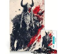 Jarl Viking Bloodlust for Adults 1000 Piece Jigsaw Puzzle Sharp Mind Creative Fun Family Pastime Art Display (50x75cm)