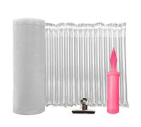Jarler Bubble Cushioning Wrap - 13.8 Inch x 164ft Inflatable Bubble Column Wrap Roll With Free Pump, Air Pillow for Heavy Duty Packing Shipping Moving Supplies