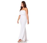 Jarlo London Women's Blaze Strapless Maxi Dress, Ivory, 16