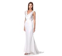 Jarlo London Womens Electra Cowl Front Maxi Dress, Ivory, 18 UK