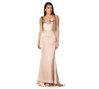 Jarlo London Women's Electra Cowl Front Maxi Dress, Slinky Nude, 18