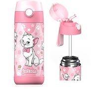 JARLSON Children's Drinks Bottle, Thermal Stainless Steel Water Bottle, 350 ml, BPA , Leak-Proof, with Straw, Bottle for School, Nursery