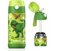 JARLSON Children's Drinks Bottle, Thermal Stainless Steel Water Bottle, 350 ml, BPA , Leak-Proof, with Straw, Bottle for School, Nursery