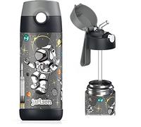 JARLSON Children's Drinks Bottle, Thermal Stainless Steel Water Bottle, 350 ml, BPA , Leak-Proof, with Straw, Bottle for School, Nursery