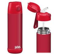 Jarlson® Children's Water Bottle, Thermal Stainless Steel Water Bottle, 350 ml, BPA-Free, Leak-Proof, Children's Bottle with Straw, Bottle for School, Nursery (Red, 500 ml)