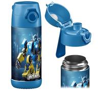 JARLSON® 'MALI' Children's Insulated Stainless Steel Water Bottle, BPA-Free, Leak-Proof, 350ml, Robot Design, Ideal for School, Sports, Cycling, Swimming