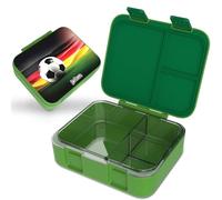 Jarlson® Mili Children's Lunch Box with Compartments, BPA-Free, Bento Box, Leak-Proof, Snack Box, Lunch Box for Nursery and School, 1000 ml, Lightweight (Football Green)