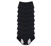 JARMAY Upgrade High Waist Leak Proof Panties, 8 Pack Leak Proof Panties for Women, Comfort Leakproof Plus Size Women's Panties (Black, 7XL)