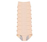 JARMAY Upgrade High Waist Leak Proof Panties, 8 Pack Leak Proof Plus Size Women's Panties (Skin Color, 2XL)
