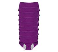 JARMAY Upgrade High Waist Leak Proof Panties, 8 Pack Women's Plus Size Leakproof Panties (Purple, XL)