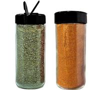 JARMING COLLECTIONS 16oz Glass Spice Shakers with Lids - Set of 2 Large Seasoning Containers with Shaker Tops for Kitchen, Pantry & Herb Storage