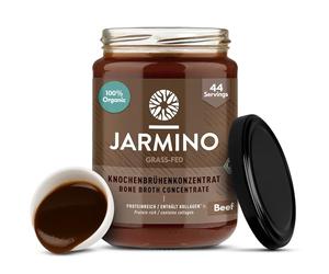 JARMINO Organic Beef Bone Broth Concentrate, Grass Fed Stock for Humans, Liquid Bone Broth with Collagen Types 1,2, and 3, Keto, Paleo, & AIP Friendly, Halal Beef Broth, 440g, 44 Servings