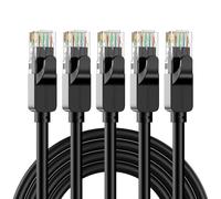 JARNHNG Cat 6 Ethernet Cable 3m, High Speed 10Gbps Internet Cable, Black RJ45 LAN Patch Cables, Long Ethernet Cables are Suitable for Games, Computers, TV, Routers, Modem, Patch Panel (5Pack)