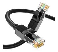 JARNHNG Cat 6 Ethernet Cable 40m, Indoor/Outdoor High Speed 10Gbps Internet Cable, Black RJ45 LAN Patch Cables Suitable for Games, Computers, Routers
