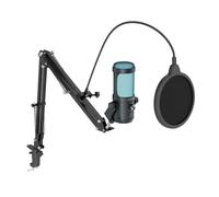 JARO USB Condenser Microphone with Boom Arm Studio Mic for Gaming, Podcast, Recording Real-Time Monitoring & Mute