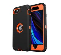 jaroco Design for iPhone SE Case 2022/2020,iPhone 8/7 [Shockproof] [Dropproof] [Dust-Proof] [Military Grade Drop Tested] with Non-Slip Removable iPhone SE 2022 Case 4.7 Inch，Orange+Black.